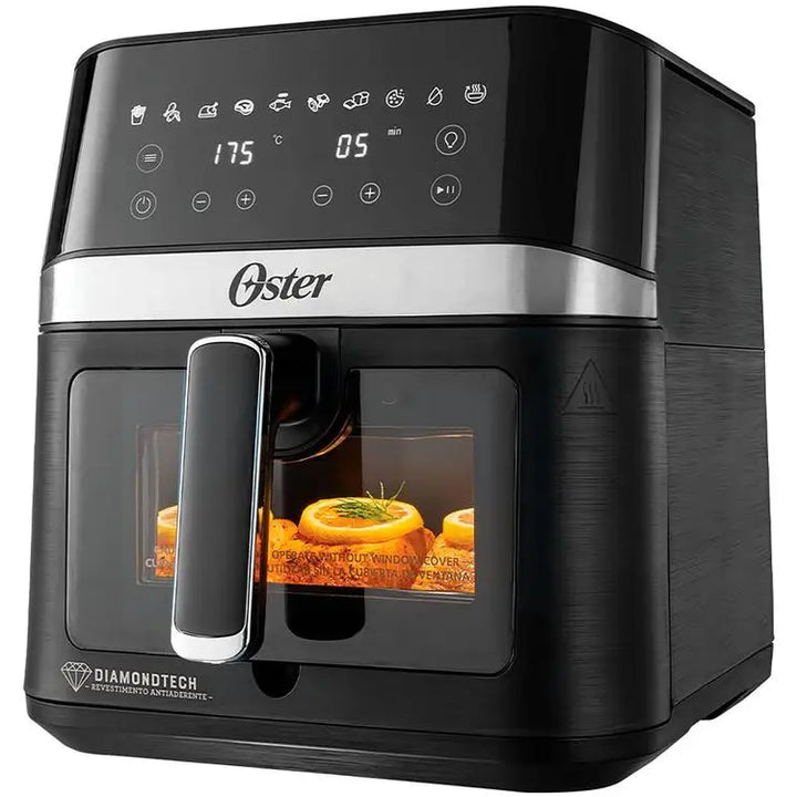 Fritadeira Elétrica Sem Óleo/Air Fryer Oster DiamondTech Preto e Prata com Timer 6L - 110V by Casa Perfeita