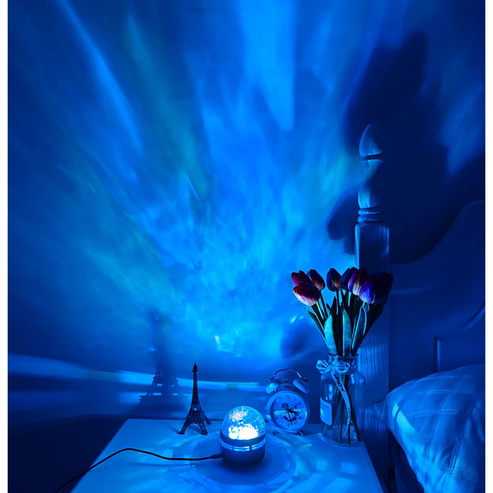 Céu estrelado galáxia lâmpada projetor led night light controle remoto som ativo 5v carregamento usb 7 modos para crianças quarto festa decoração