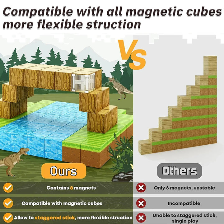 Blocos Magnéticos Montessori 100 Peças GSF Infantis