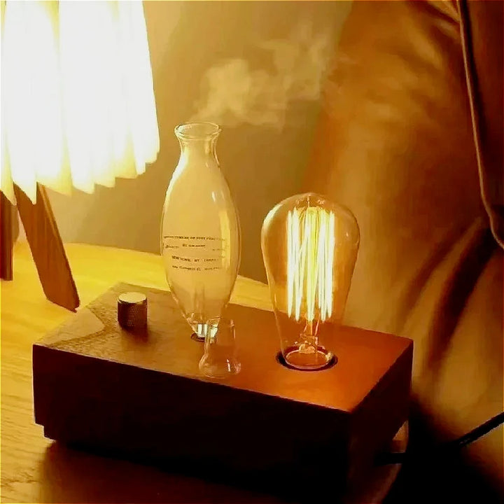 Difusor Nebulizador de Óleos Essenciais Puro e Sem Água | Design Madeira e Vidro