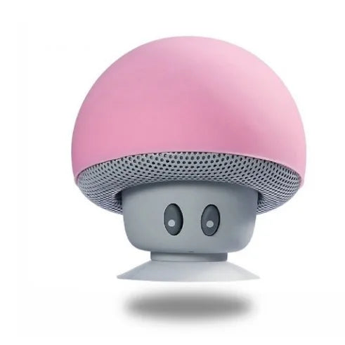 Bonito dos desenhos animados bluetooth alto-falante forma de cogumelo atualizado ventosa mini alto-falante à prova de poeira presente de aniversário para crianças