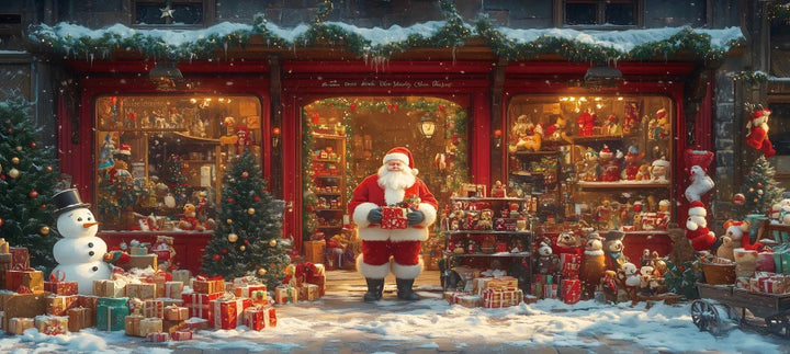 Fundo Natal Vermelho Grande Banner Pano de Fundo Papai Noel