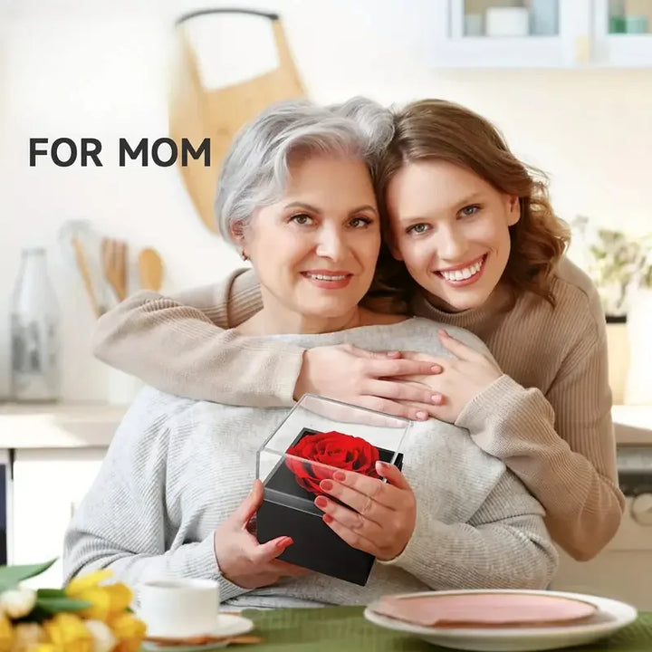 Caixa Presente Flores Artificiais Com Colar Eu Te Amo