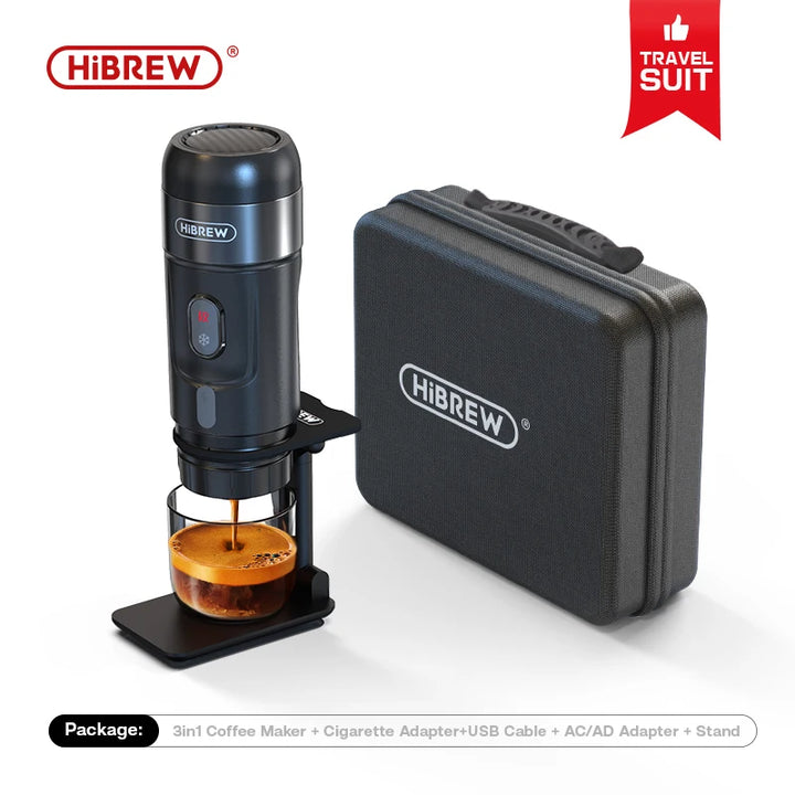 Cafeteira Portátil HiBREW H4A: Compatível com Nespresso, Dolce Gusto e Café em Pó – Espresso para Carro e Casa!