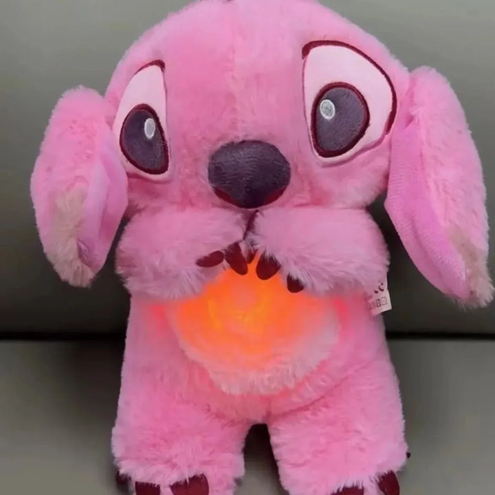 Pelúcia Stitch Respirando com Música e Luz - Brinquedo Acalma Bebê Disney
