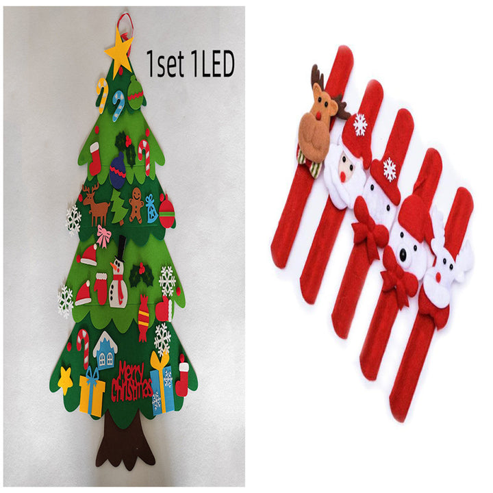 DIY Felt Christmas Tree New Year Toddler Kids Handmade Gift Toys Door Wall Hanging Ornaments Holiday Party Home Decor Set by 253444