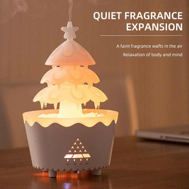 Lucky Tree Oil Diffuser For Christmas Decor, Cute Essential Oil Humidifier With Remote & Timer Settings Red And White by 253444