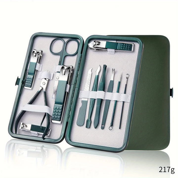 Kit Profissional de Cuidados com as Unhas – 7/10/12/18 Peças em Aço Inoxidável com Estojo de Viagem