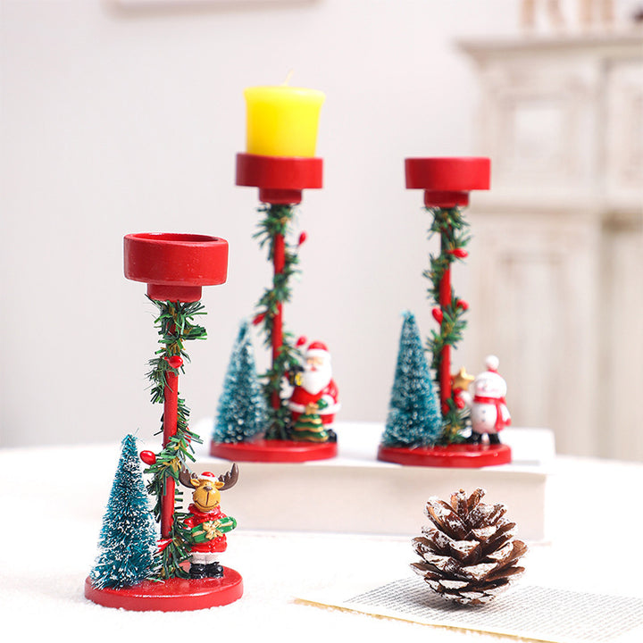 Christmas Decorations Desktop Resin Christmas Tree Elderly Candlestick by 253444