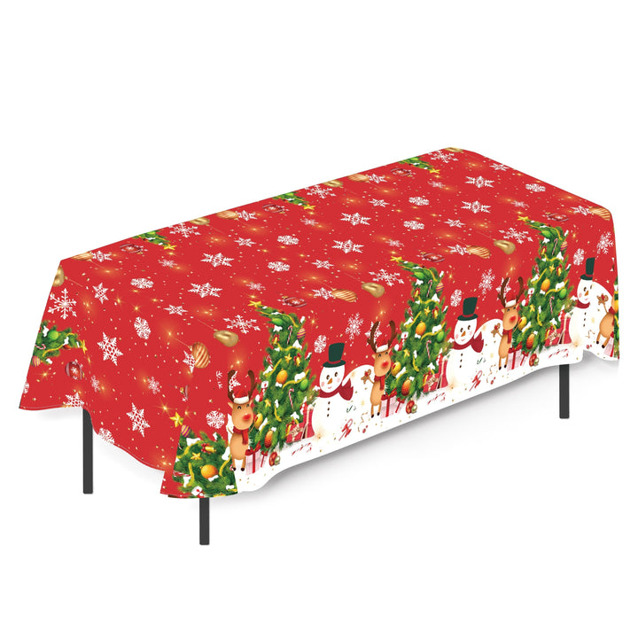 Toalha Descartável De Mesa Natal Para Festas Bonecos Neve