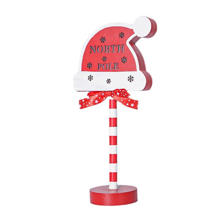 Christmas Road STOP Decorative Lights Wooden Atmosphere Led Colored Lamp by 253444