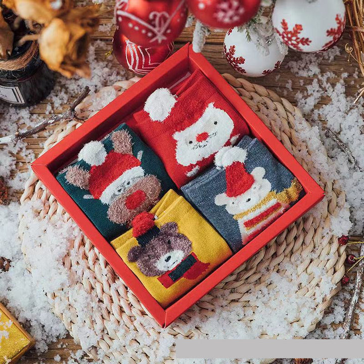 New Year And Christmas Present In Tube Animal Socks by 253444