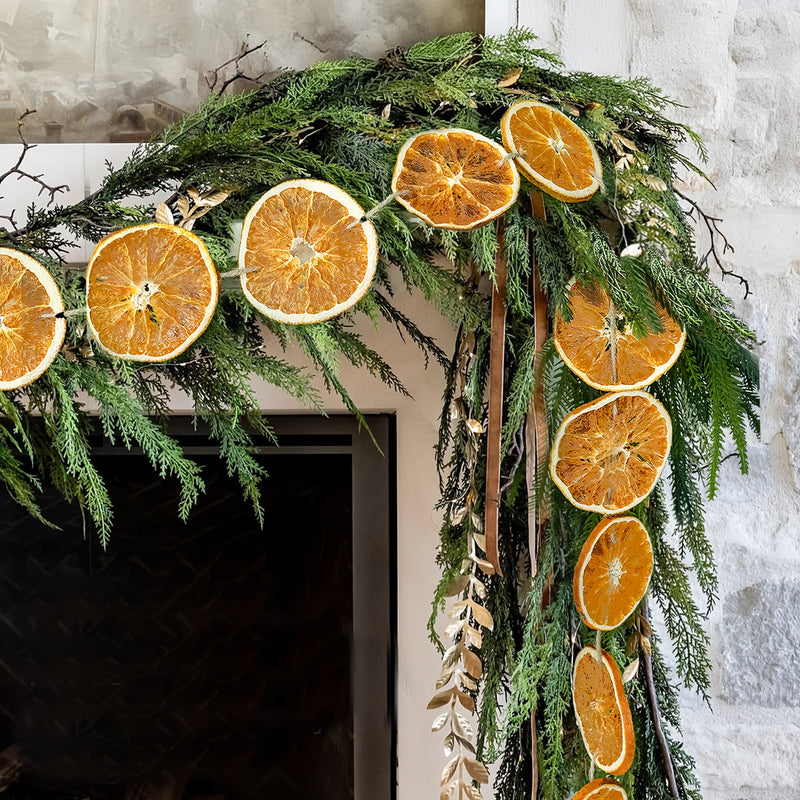 Guirlanda Rústica De Fazenda Para Porta Com Laranjas Secas