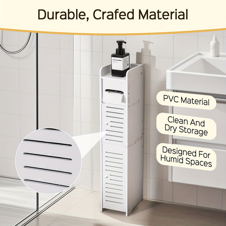 Armário Organizador Slim em PVC para Banheiro Pequeno