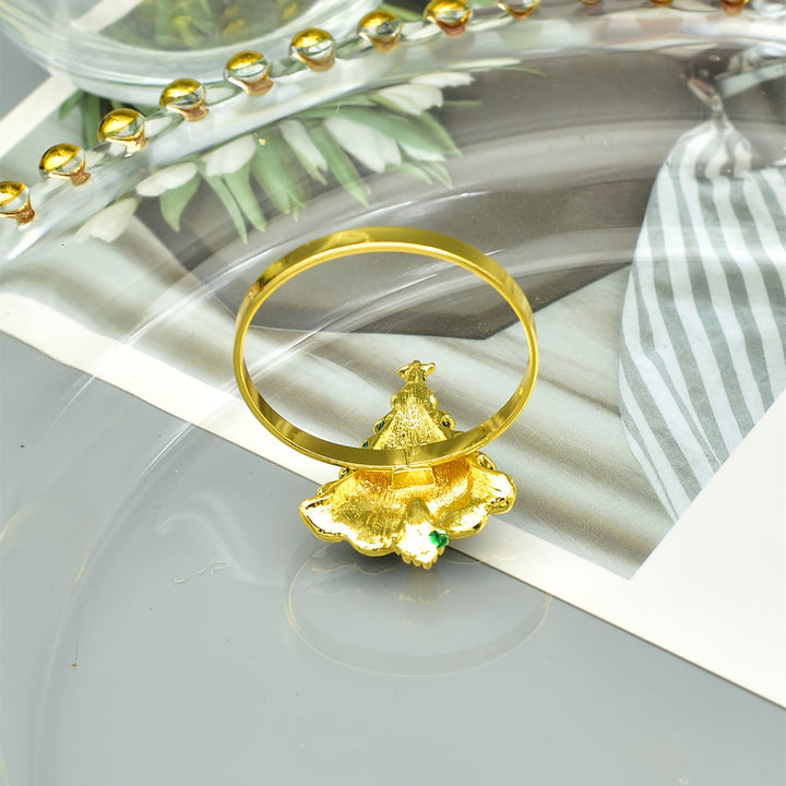 Aros De Guardanapo Natal Metálicos Strass Brilho Para Mesa by Casa Perfeita