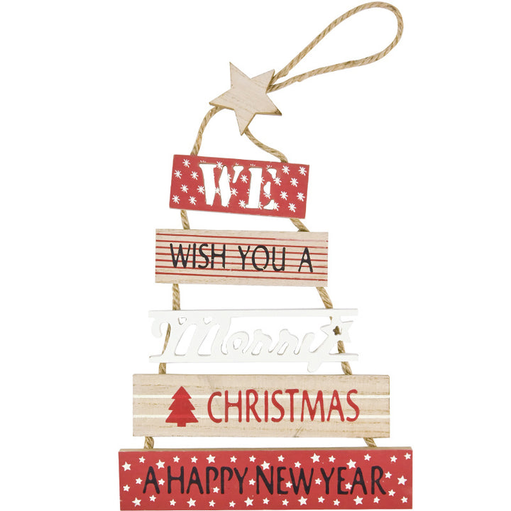 Christmas Wooden English Blessing Listing Wall Decorations by 253444