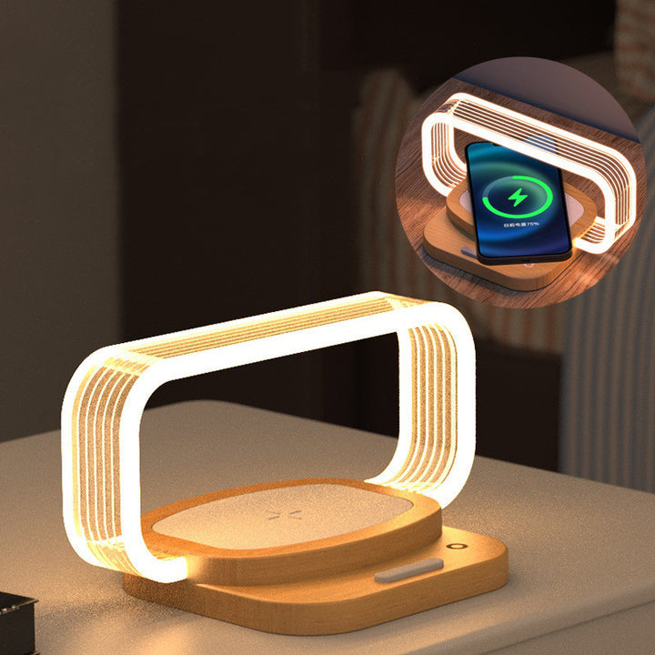 Wooden Mobile Phone Wireless Charger Small Night Lamp by 253444