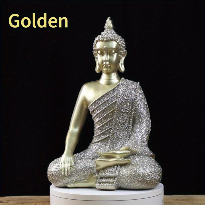 Estátua de Buda Meditante Zen Decorativa para Casa Tableto by Casa Perfeita