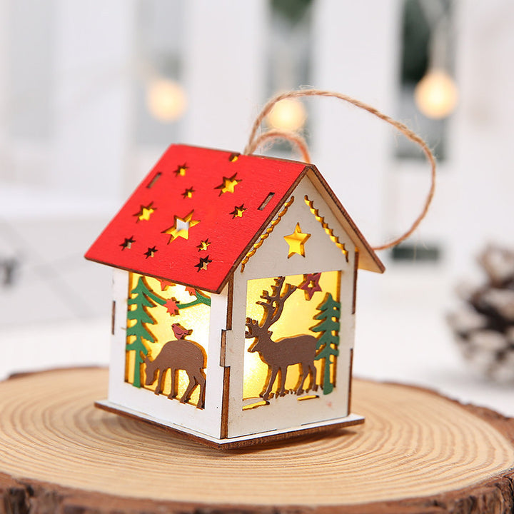 Christmas Decorations Wooden House Pendant by 253444