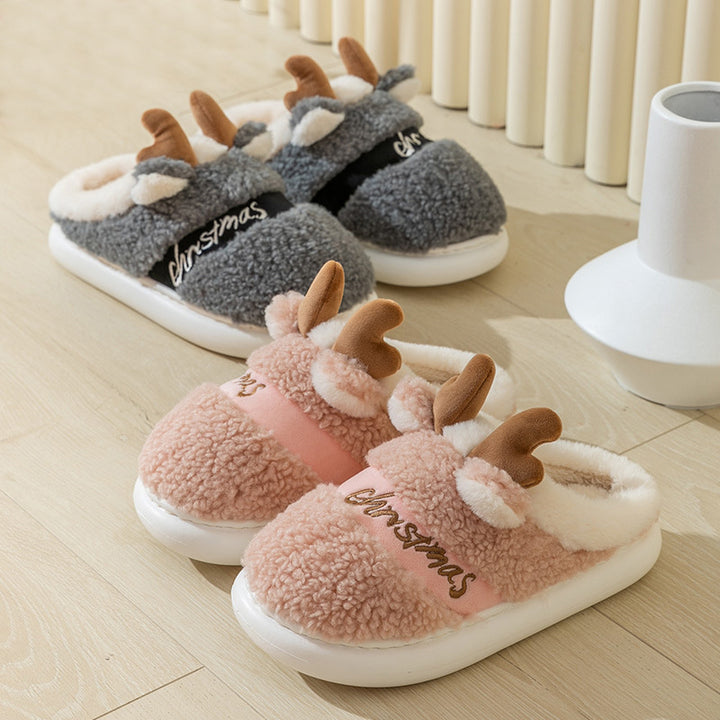 Pantufas De Inverno Alce Macias Confortáveis Para Casa