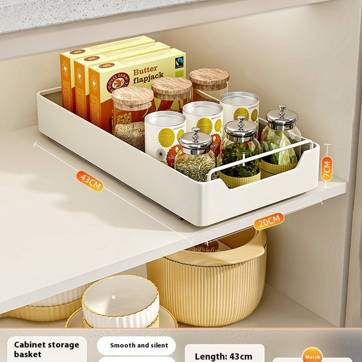 Pull-out Cookware Storage Rack Tableware Finishing Box