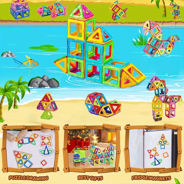 Blocos Magnéticos Grandes Brinquedos STEM Conjunto Educativo