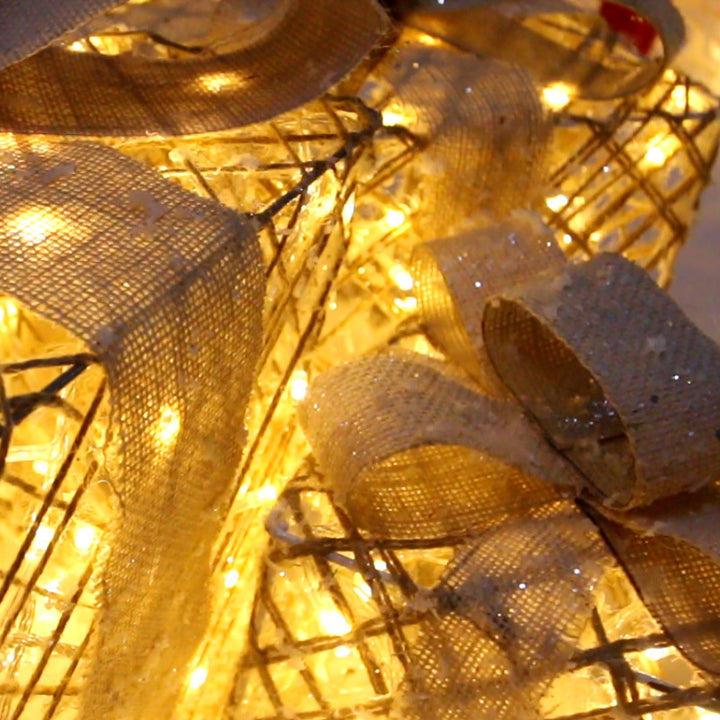 Christmas Lighting Gift Boxes With Bows Indoor Decorations Snow Gift Box Glowing Gift Box Home Garden Christmas by 253444