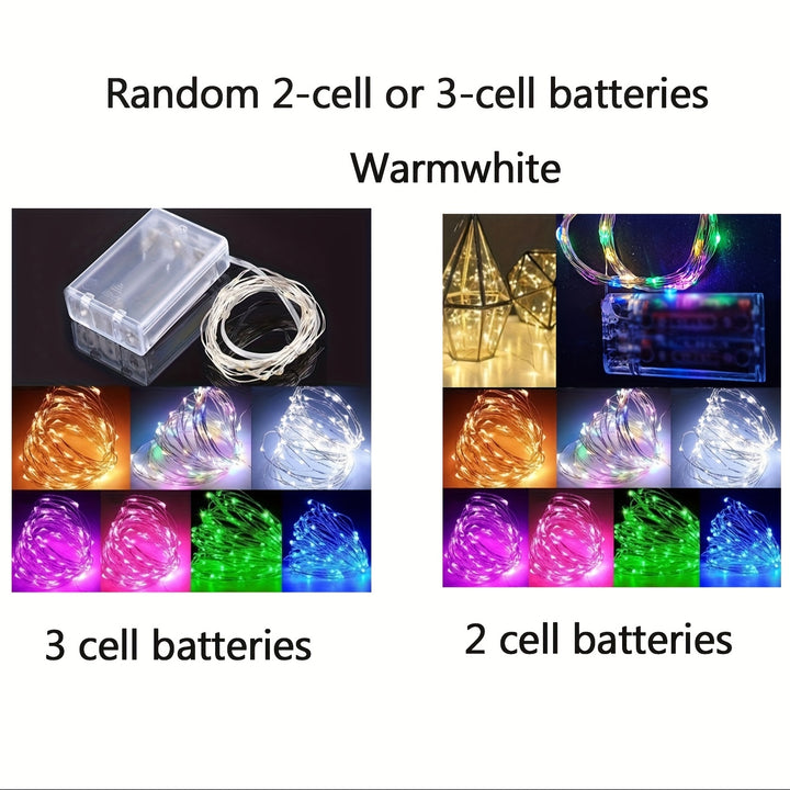 Luzes de Fio de Cobre com LEDs Bateria Sem Tomada Festas by Casa Perfeita