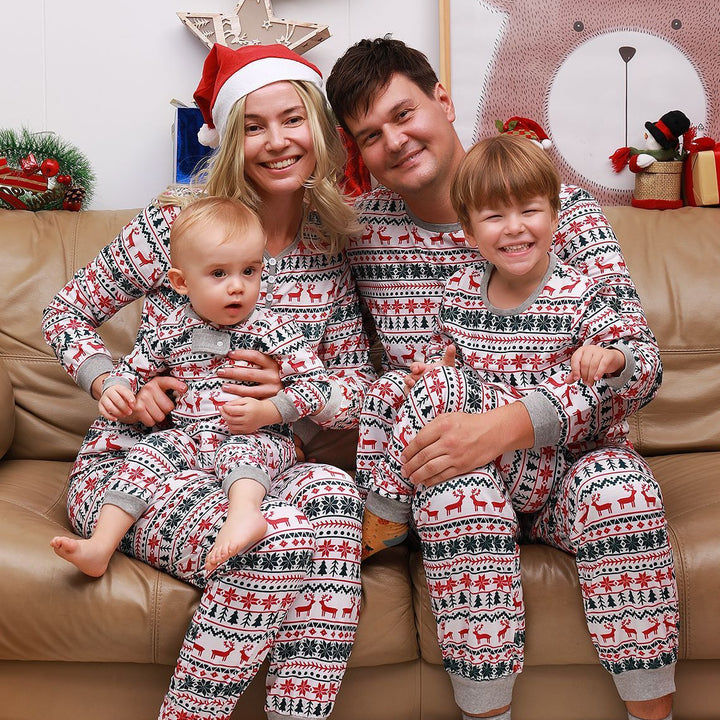 Pijamas Familiares de Natal Conforto Pai Mãe Filhos Leves