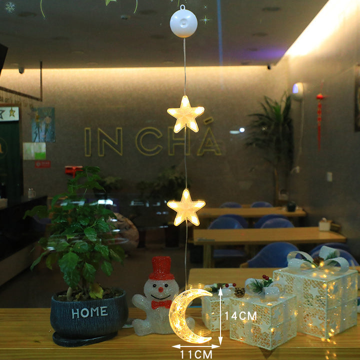 Christmas 3pcs LED Light Star Xmas Tree Hanging Sucker Lamp Window Ornaments Decoration For Home Xmas Navidad New Year Decor Christmas Decorations by 253444