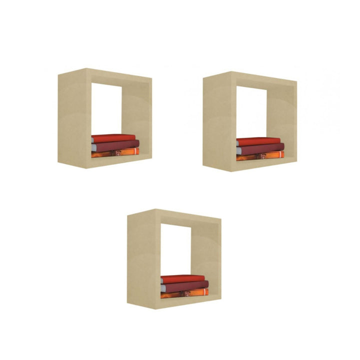 Kit 3 Nichos Decorativos MDF 40x40x20 cm Reflorestado