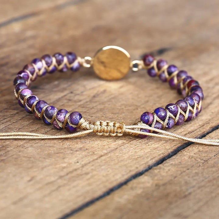 Pulseira Orgonita Imperial Trançada Boho Yoga Artesanal