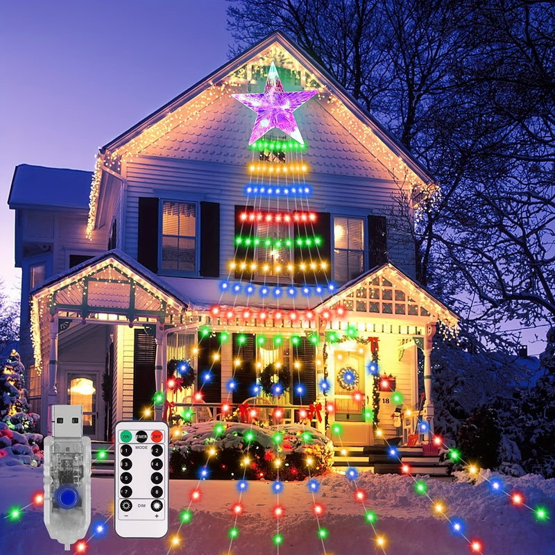 Luzes LED De Fio 200 LEDs 2m 8 Modos Com Controle Natal by Casa Perfeita