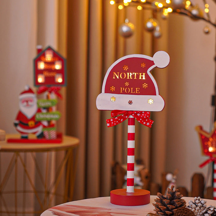 Christmas Road STOP Decorative Light Wooden by 253444
