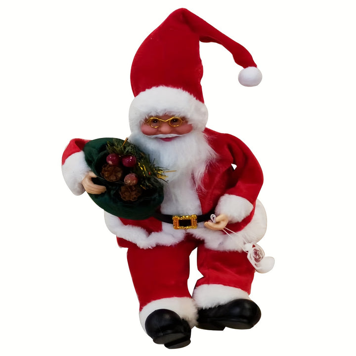 Figura Papai Noel Sentado Decoracao Natal Para Casa Saco by Casa Perfeita