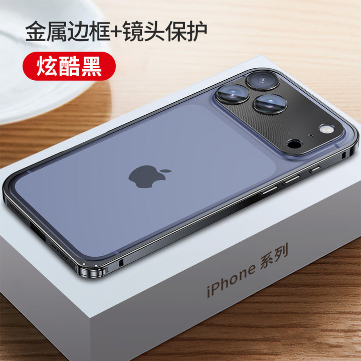 Protetor De Lente Com Estrutura Metálica Para Capa De Telefone Cores Laranja Preto Cinza Titânio Dourado Deserto