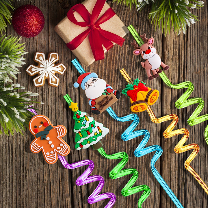 Canudos De Natal Reutilizáveis Com Escovas 24 16 8 Festas