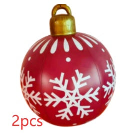 Christmas Ornament Ball Outdoor Pvc 60CM Inflatable Decorated Ball PVC Giant Big Large Balls Xmas Tree Decorations Toy Ball by 253444