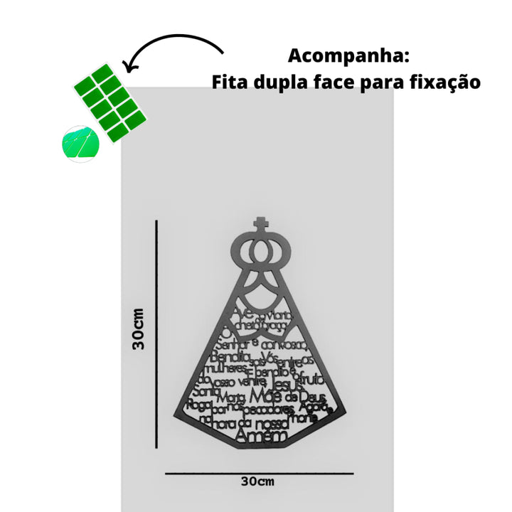 Quadrinho Decorativo Ave Maria Nossa Senhora Aparecida MDF 3mm Para Casa