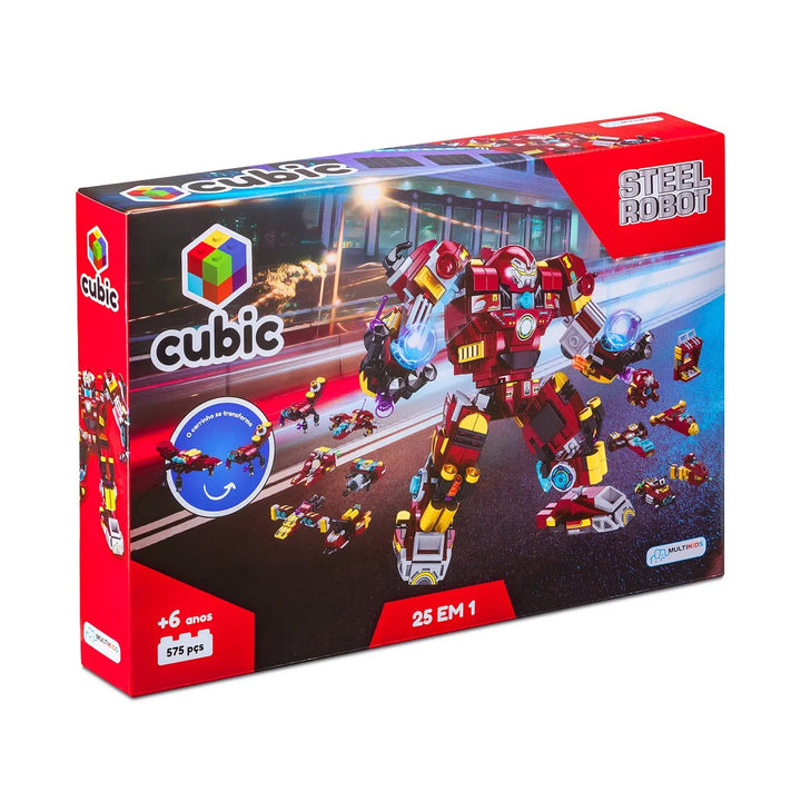 Blocos de Montar Cubic 25 em 1 Multikids Compatível com Outras Peças