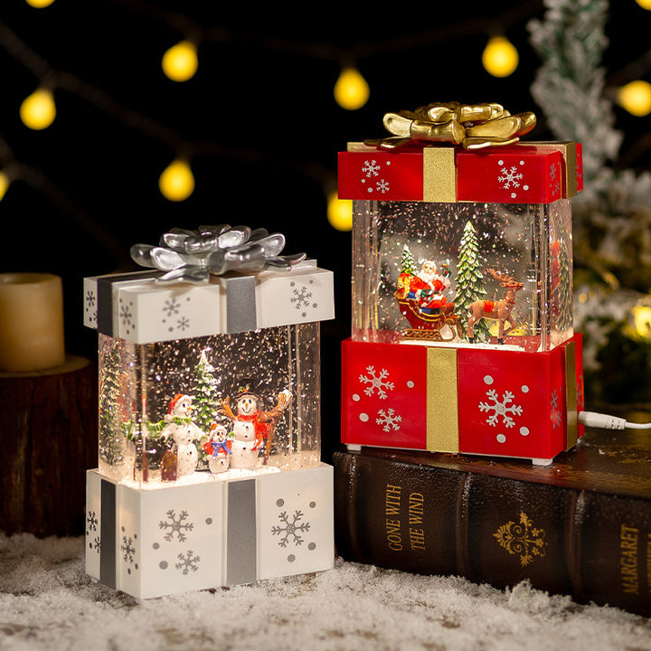 Christmas Decoration Gift Box Crystal Ball Small Night Lamp Ornaments by 253444