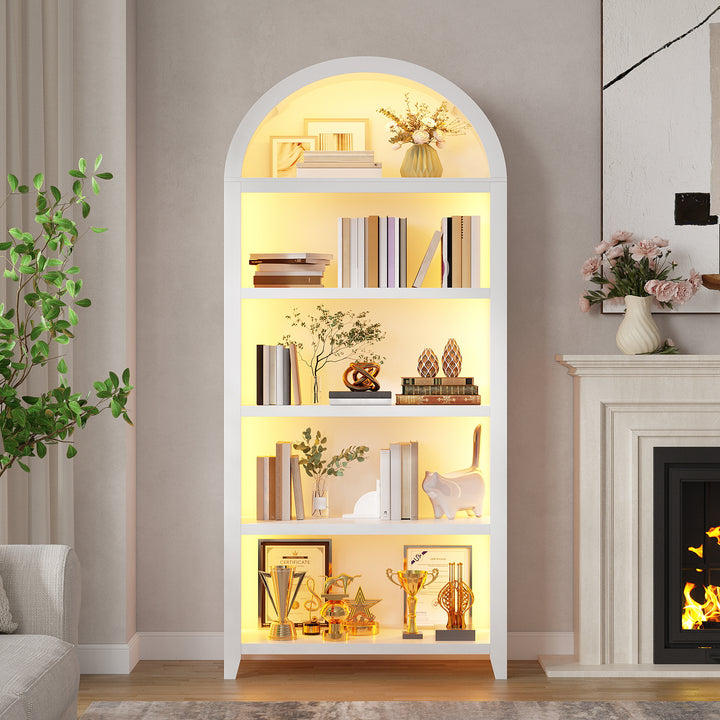 Estante Alta Arqueada Com 5 Prateleiras MDF Organização