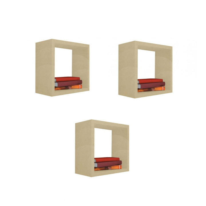 Kit 3 Nichos Decorativos MDF 55x55x15 cm Casa Perfetta