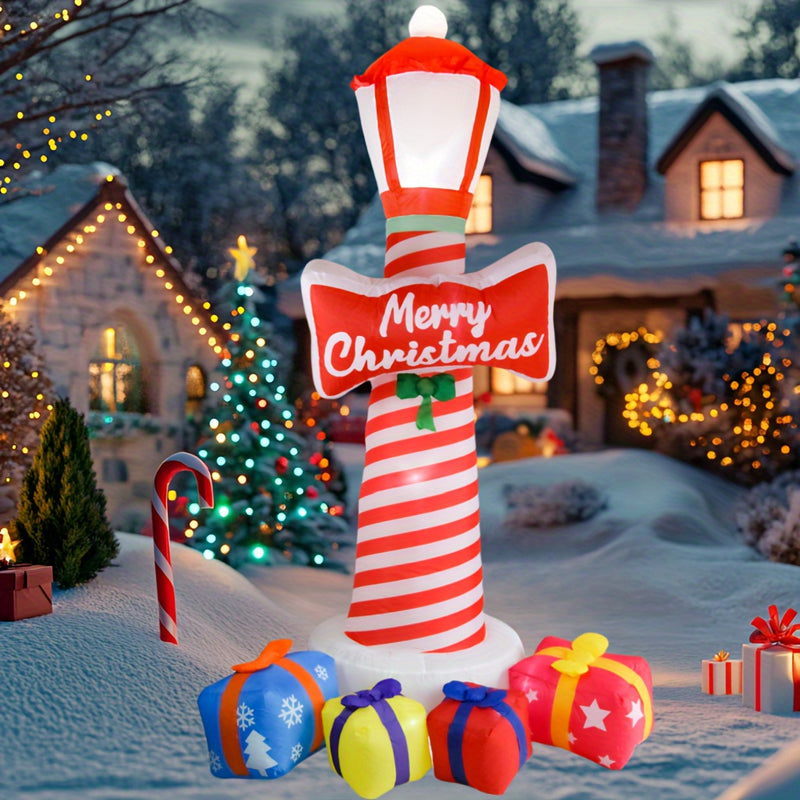 Farol Inflável de Natal 2,5 m com Caixas de Presente LED