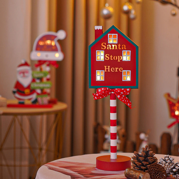 Christmas Road STOP Decorative Light Wooden by 253444