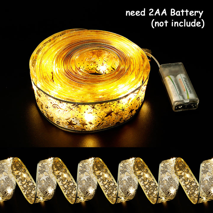 Fairy Lights String Christmas Ribbon Bow Tie by 253444