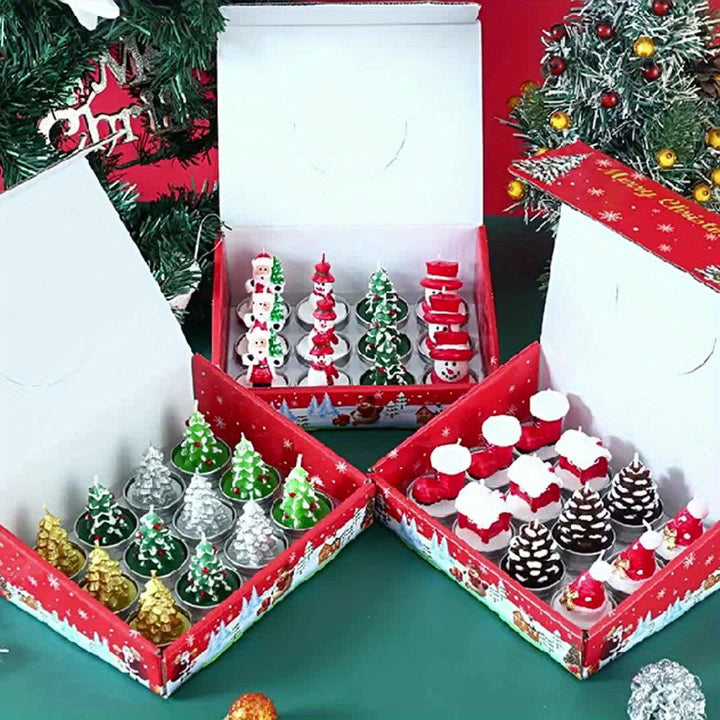 Conjunto Velas Natal Sem Fumo 12 Peças Decorativas Festas