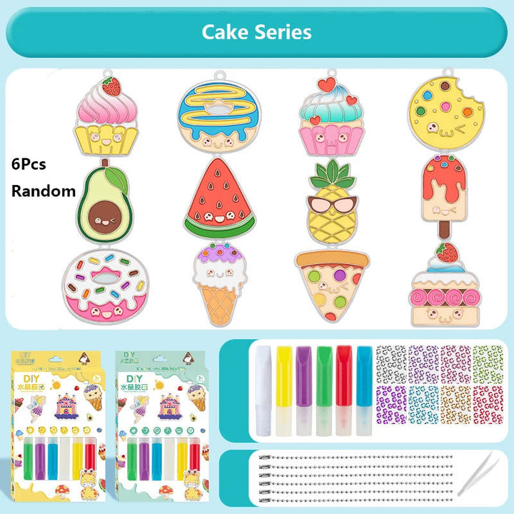 Kit Pintura de Cristal Suncatcher Miuioee Crianças Brilho