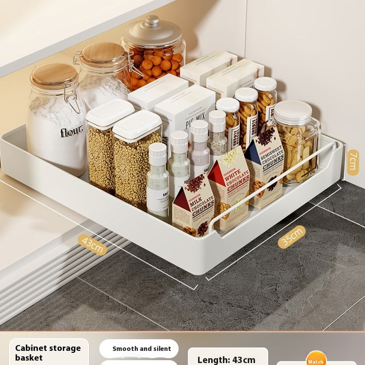 Pull-out Cookware Storage Rack Tableware Finishing Box