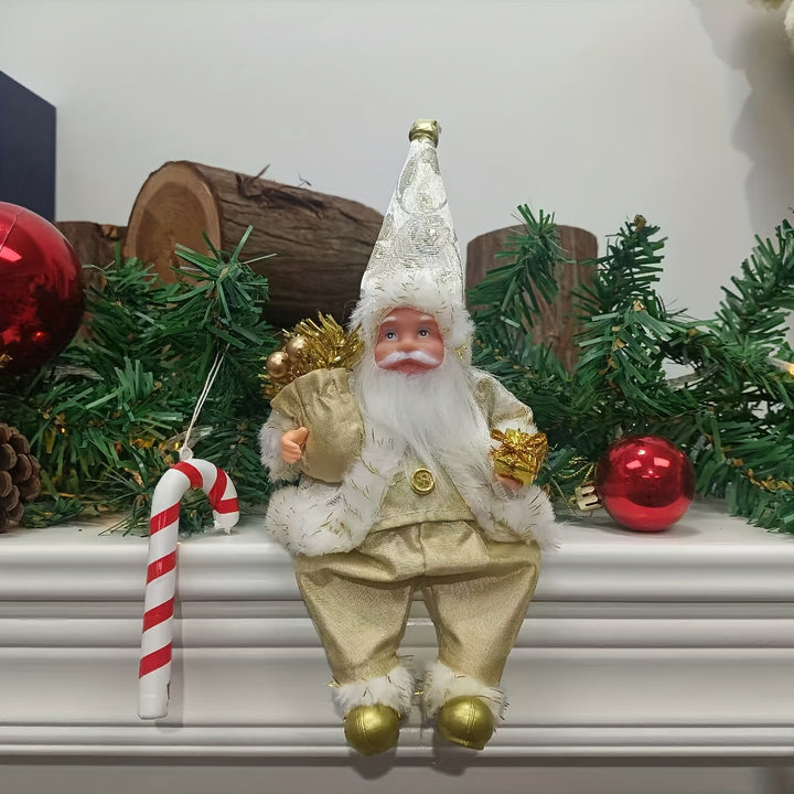 Charming 9-Inch Santa Claus Christmas Decoration - Versatile Holiday Ornament for Home & Office, Perfect for Bookshelf, Living Room, or Entryway by Casa Perfeita